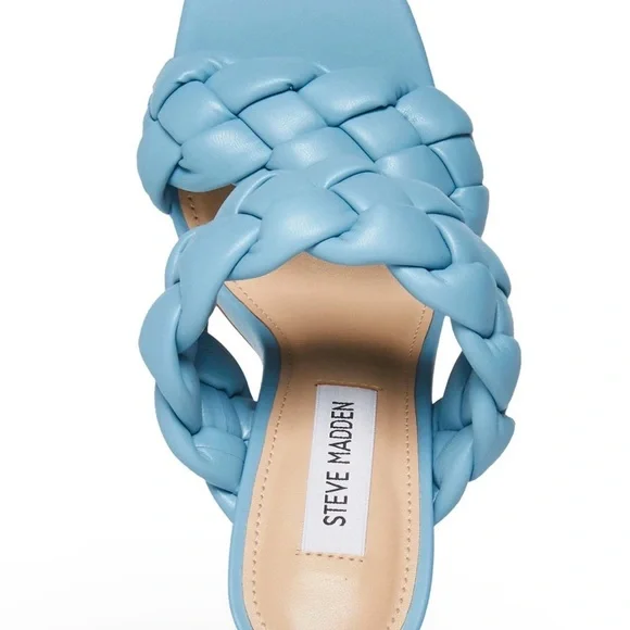 STEVE MADDEN 💙 Womens Light Blue Kenley Stiletto Slip On Heeled Sandal SIZE 10 - Picture 2 of 3